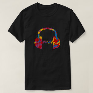 Camiseta Fones de ouvido com padrão camuflado em negrito