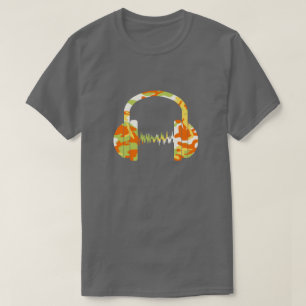 Camiseta Fones de ouvido com padrão de camuflagem de verão