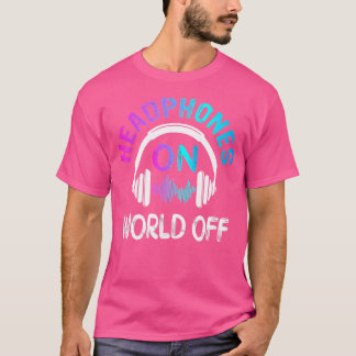 Camiseta Fones de ouvido De Música No World Off Music Lover