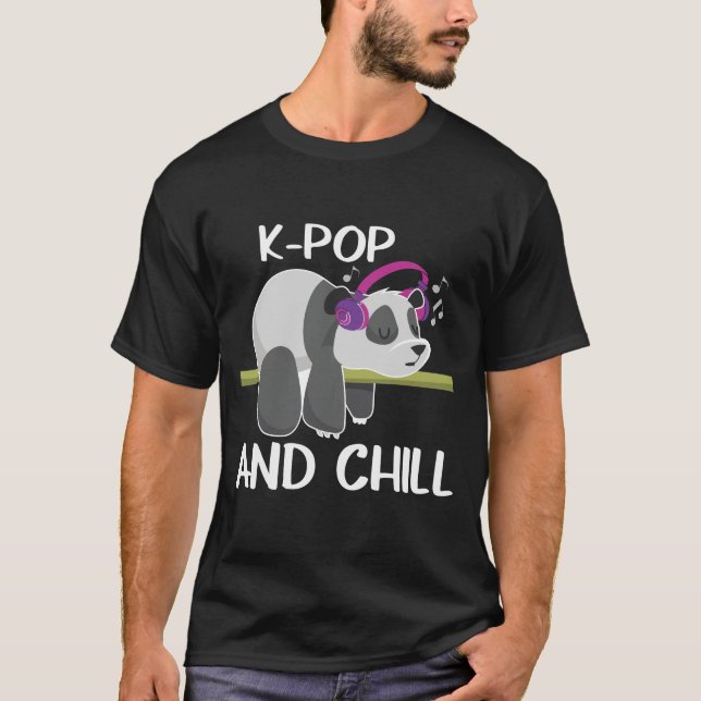 Camiseta Fones de ouvido de Panda, Pop Kover-Pop Music da C (Frente)