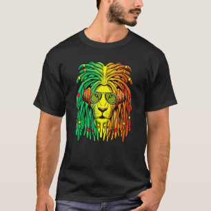 Camiseta Fones de ouvido de regiões de Cores de Rasta Lion 