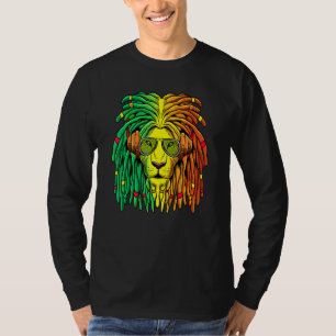 Camiseta Fones de ouvido de regiões de Cores de Rasta Lion 