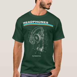 Camiseta Fones de ouvido DJ Vista Explosiva Jockey de Disco