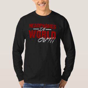 Camiseta Fones de ouvido do mundo na Capa longa para fora