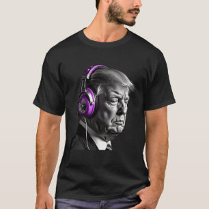 Camiseta Fones de ouvido Donald Trump Engraçado Presidente