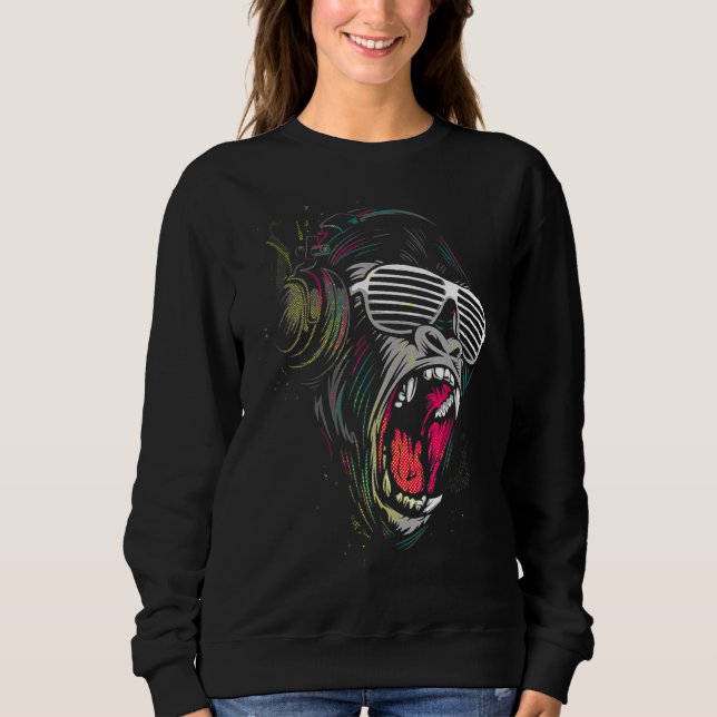 Camiseta Fones de ouvido Gorilla Monkey Ape (Frente)