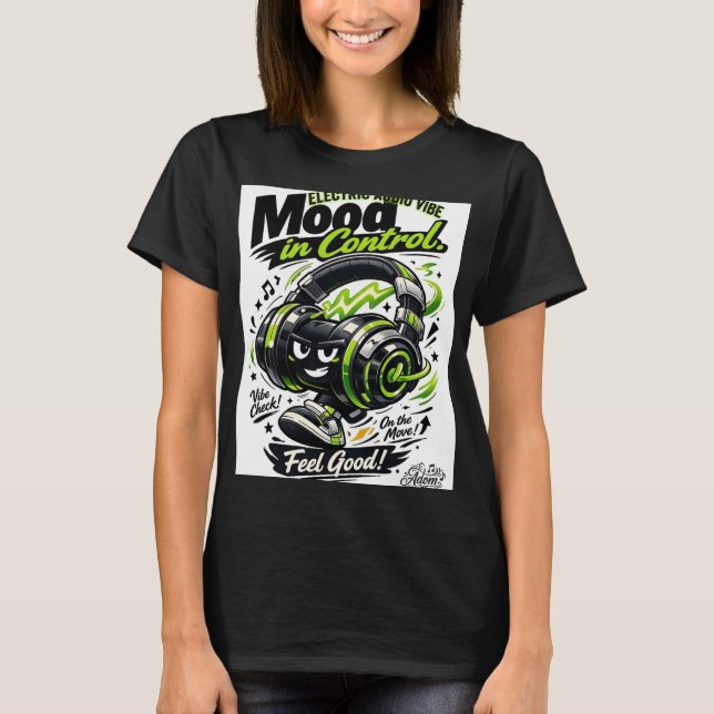 Camiseta Fones de ouvido Mood in Control Mulher Algodão Org (Frente)