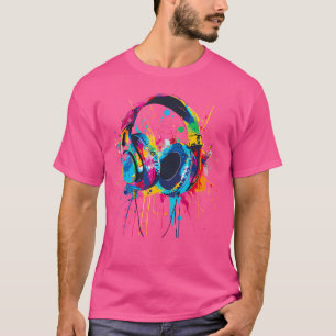 Camiseta Fones de ouvido Música Dj Fones de ouvido De Músic