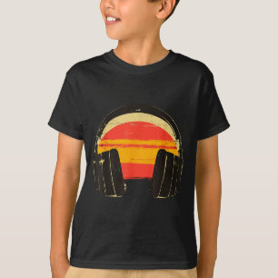 Camiseta Fones de ouvido Música Relaxada do Pôr do Sol Fone