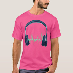 Camiseta Fones de ouvido Ondas Sonoras Disco Jockey Edm Ear