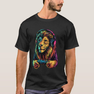 Camiseta Fones de Ouvido para Jogos de Amantes de Leões Des