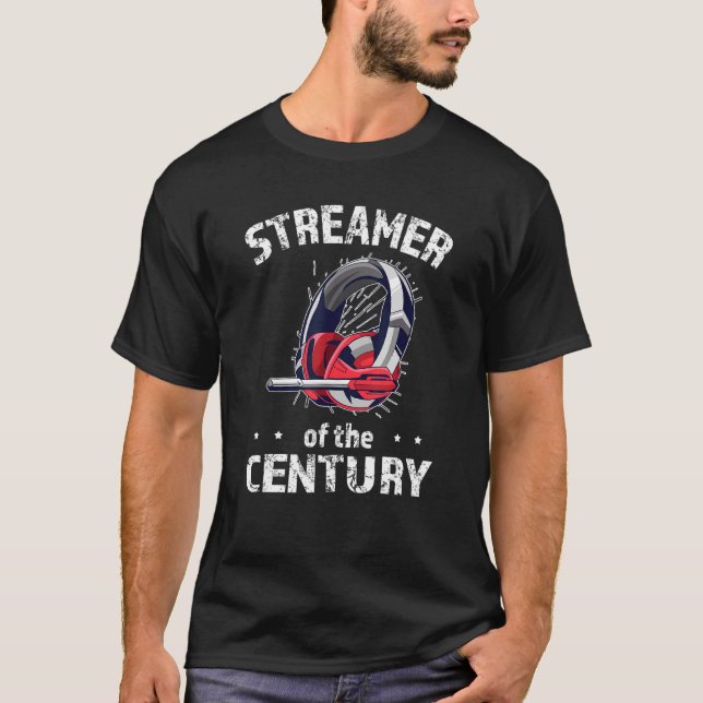 Camiseta Fones De Ouvido Para Jogos Streamer Do Século Stre (Frente)