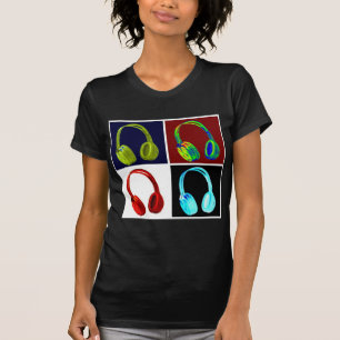 Camiseta Fones de ouvido Pop de arte