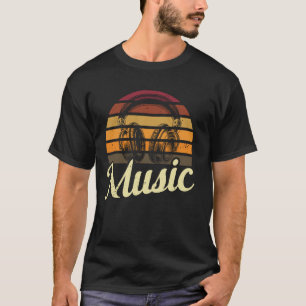 Camiseta Fones de ouvido Retro DJ para Lover Música Eletrôn