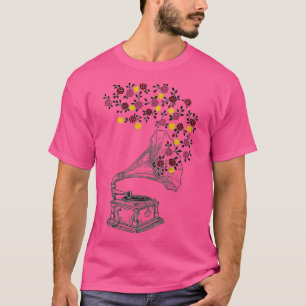 Camiseta Fonógrafo de flores