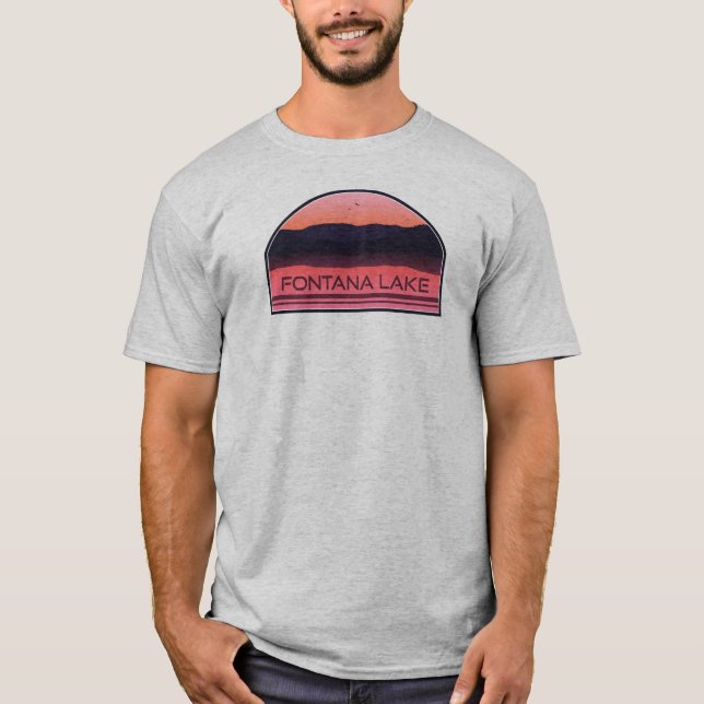 Camiseta Fontana Lake North Carolina Red Sunrise (Frente)
