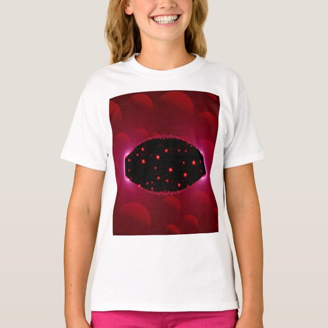 Camiseta Fonte de energia alienígena com esferas de fundo (Frente)