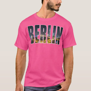 Camiseta Fonte de Fotografia do Horizonte Urbano de Berlim