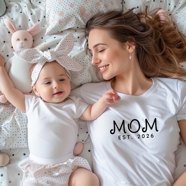 Camiseta Fonte de Letra Manuscrita Preta Estabelecida Mamãe (Criador carregado)