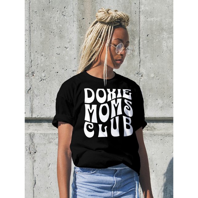 Camiseta Fonte de Retrô Cuta do Clube do Doxie Mães (Criador carregado)