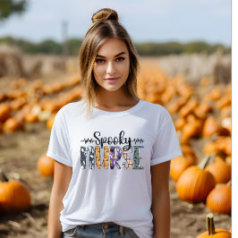 Camiseta Fonte divertida de "Spooky Nurse Halloween"