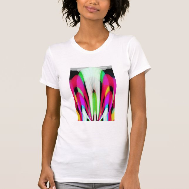 Camiseta Fonte moderna rosa e branca bonita (Frente)