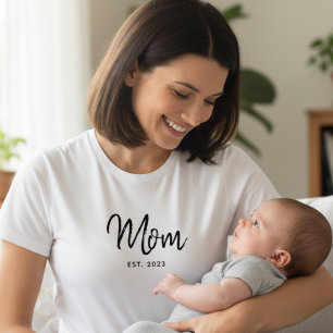 Camiseta Fonte Preta Estabelecida Mãe Minimalista Moderna