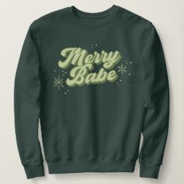Camiseta Fonte Verde de Trendy Babe feliz com flocos de nev