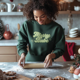 Camiseta Fonte Verde de Trendy Babe feliz com flocos de nev