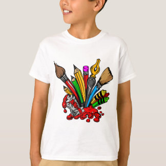 Camiseta Fontes coloridas da arte