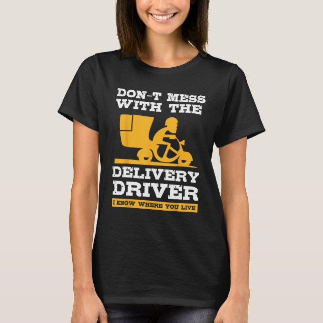 Camiseta food delivery driver costume for courier service w (Frente)