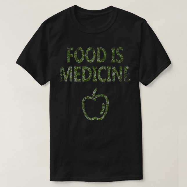 Camiseta Food is Medicine, Nutrition Foodie Apple Fitness  (Frente do Design)