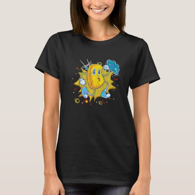 Camiseta Foodie Fast Comida Executando Nuggets de Frango (Frente)