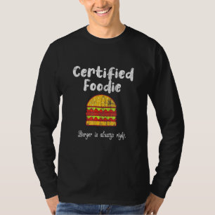 Camiseta Foodie Hamburger Certified Cheeseburger Graphic