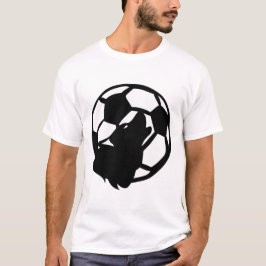 Camiseta foot soccer loup silhouette logo hurlement
