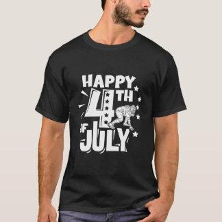 Camiseta Football 4Th Of July Player American Happy 4Th Of