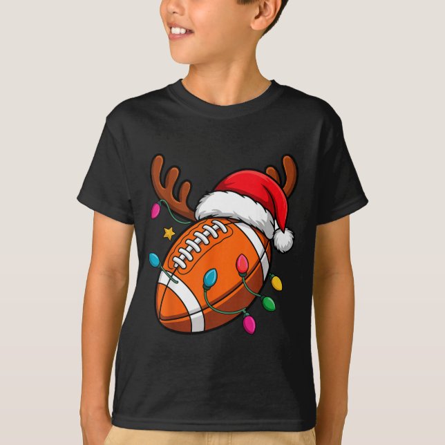 Camiseta Football American Reindeer Horns Christmas Xmas Ba (Frente)