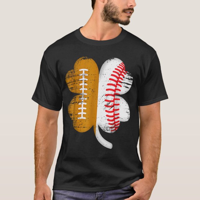Camiseta Football Baseball Lover Shamrock St Patricks Day (Frente)