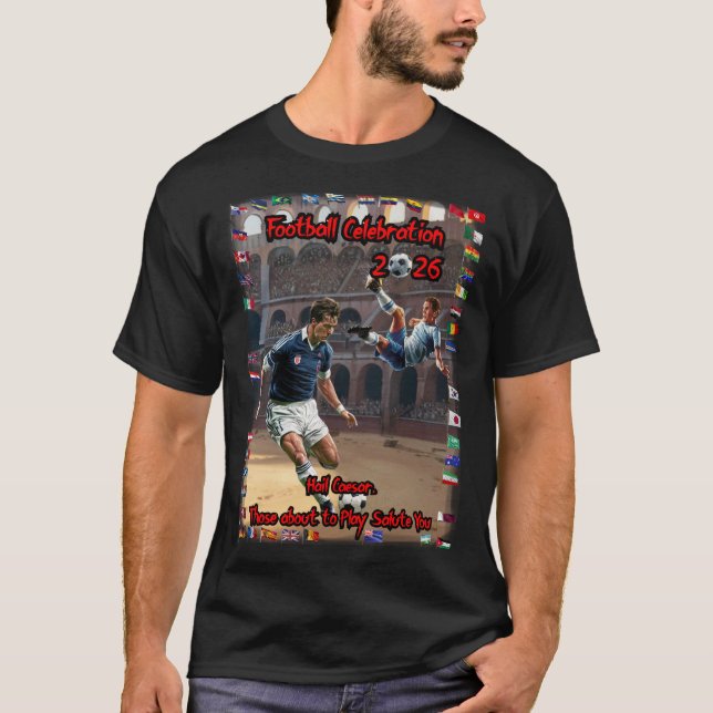 Camiseta Football Celebration 2026 on a Black (Frente)