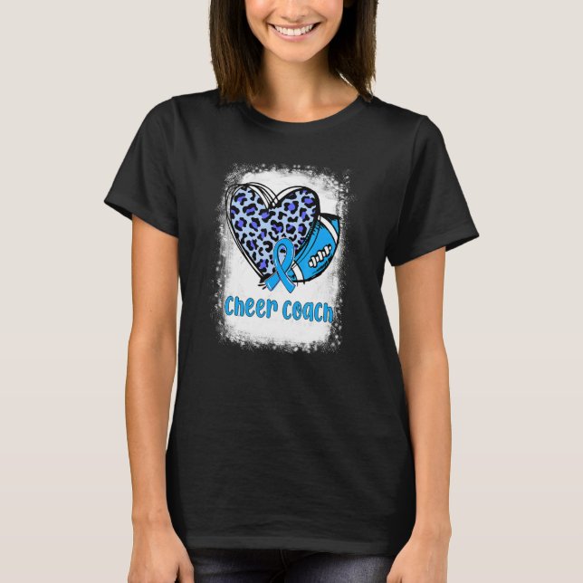 Camiseta Football Cheer Coach Pink Leopard T1D Diabetes Awa (Frente)