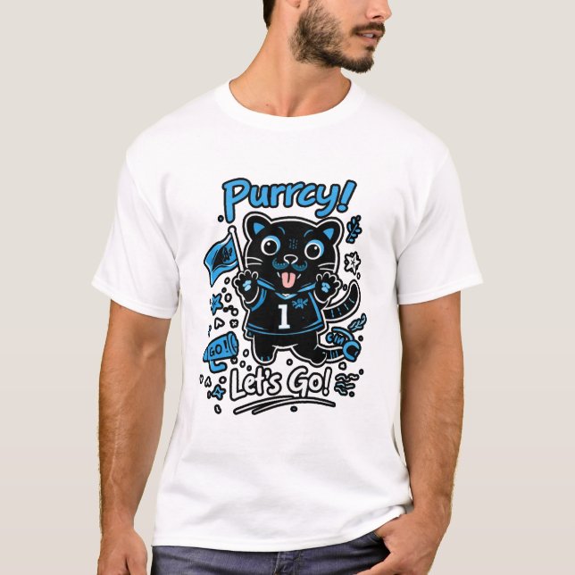 Camiseta Football Fan Cat Illustration – Cute Mascot Style  (Frente)