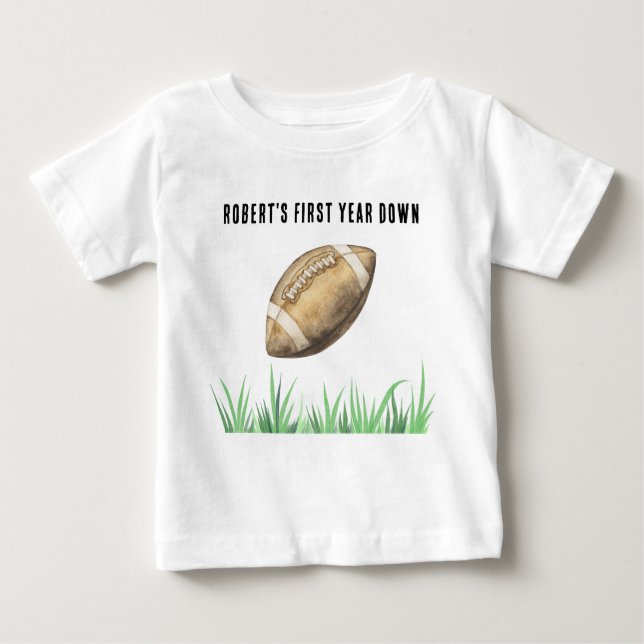 Camiseta Football First Year Down Birthday Party (Frente)