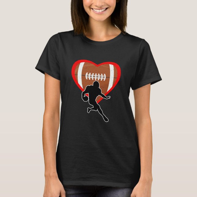 Camiseta Football Heart Sport Love Anti Valentines Day (Frente)