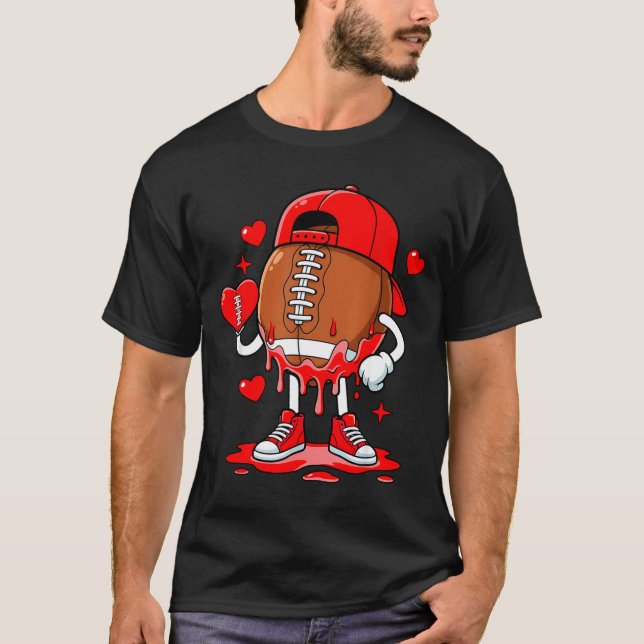 Camiseta Football Ice Cream Valentine Dripng Game Day Men B (Frente)