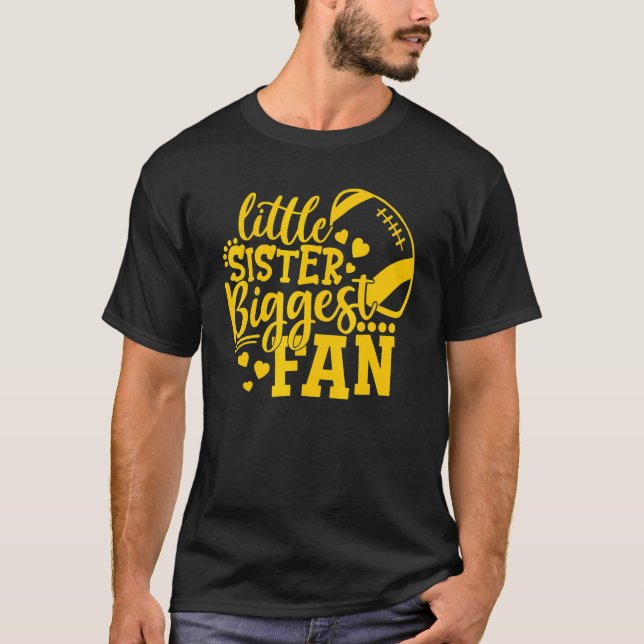 Camiseta Football Little Sister Biggest Fan  Football Siste (Frente)