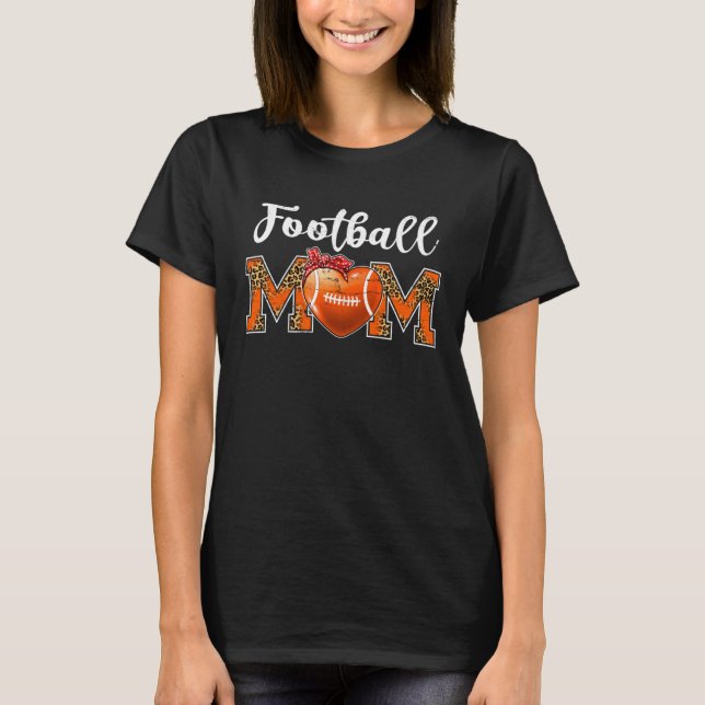 Camiseta Football Mom Leopard Game Day Mom Life Mother s Da (Frente)