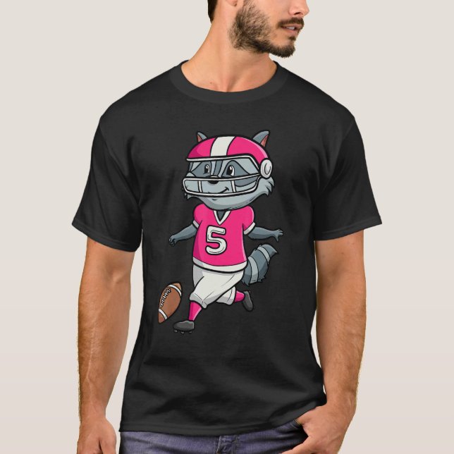 Camiseta Football Player Raccoon   wild Animal Trash Panda (Frente)