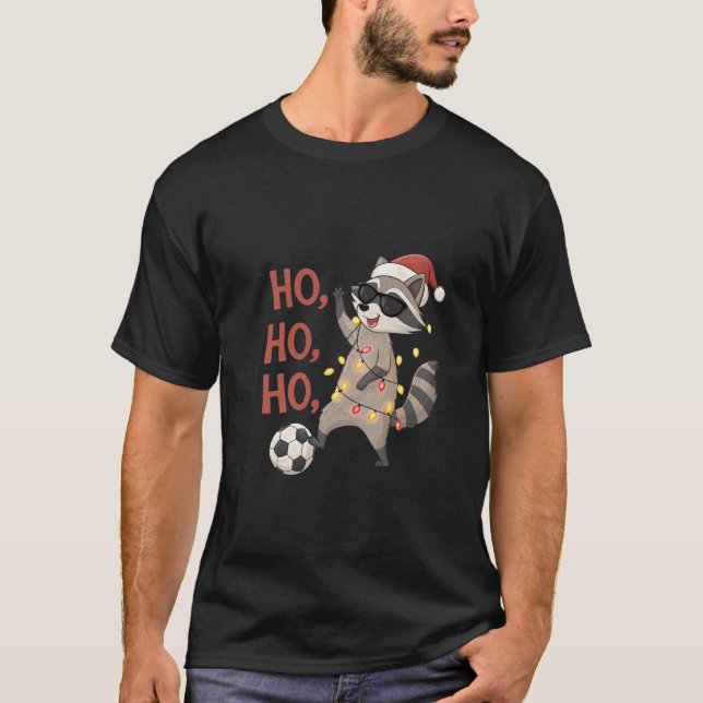 Camiseta Football Raccoon with Christmas Lights (Frente)