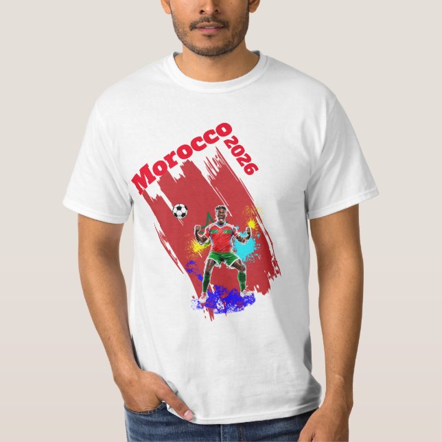 Camiseta Football Soccer Goal Celebration Morocco Flag 2026 (Frente)