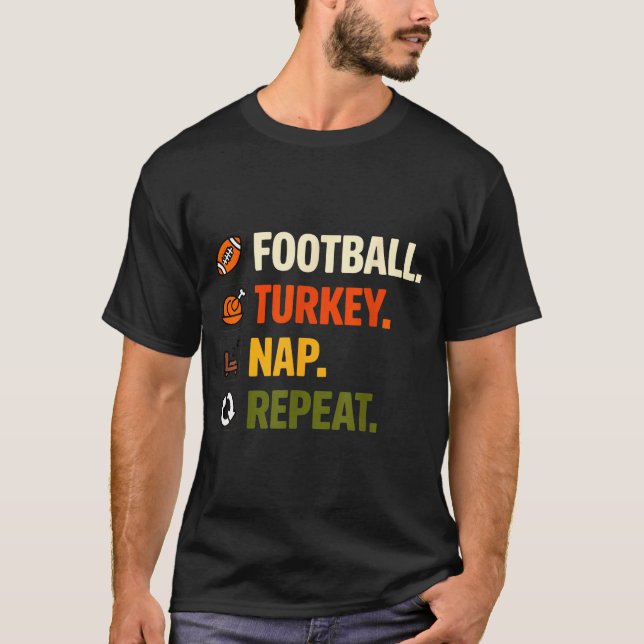 Camiseta Football Turkey Thanksgiving For Kids Boys Men  (Frente)